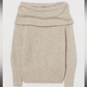 H&M Cream Off-the-Shoulder Sweater